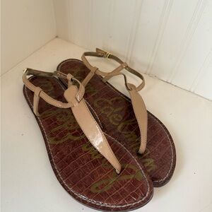 Sam Edelman Gigi Sandal Women's 9.5 Tan Patent Leather